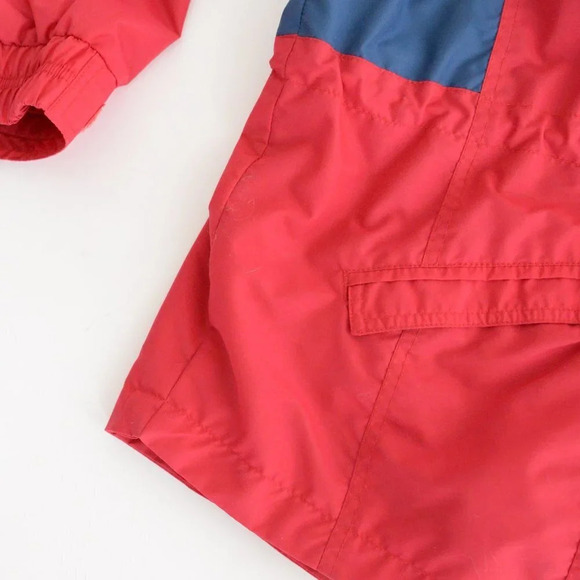Vintage Cottage Essentials Northern  Reflections Red Navy Windbreaker Jacket L - Picture 6 of 13